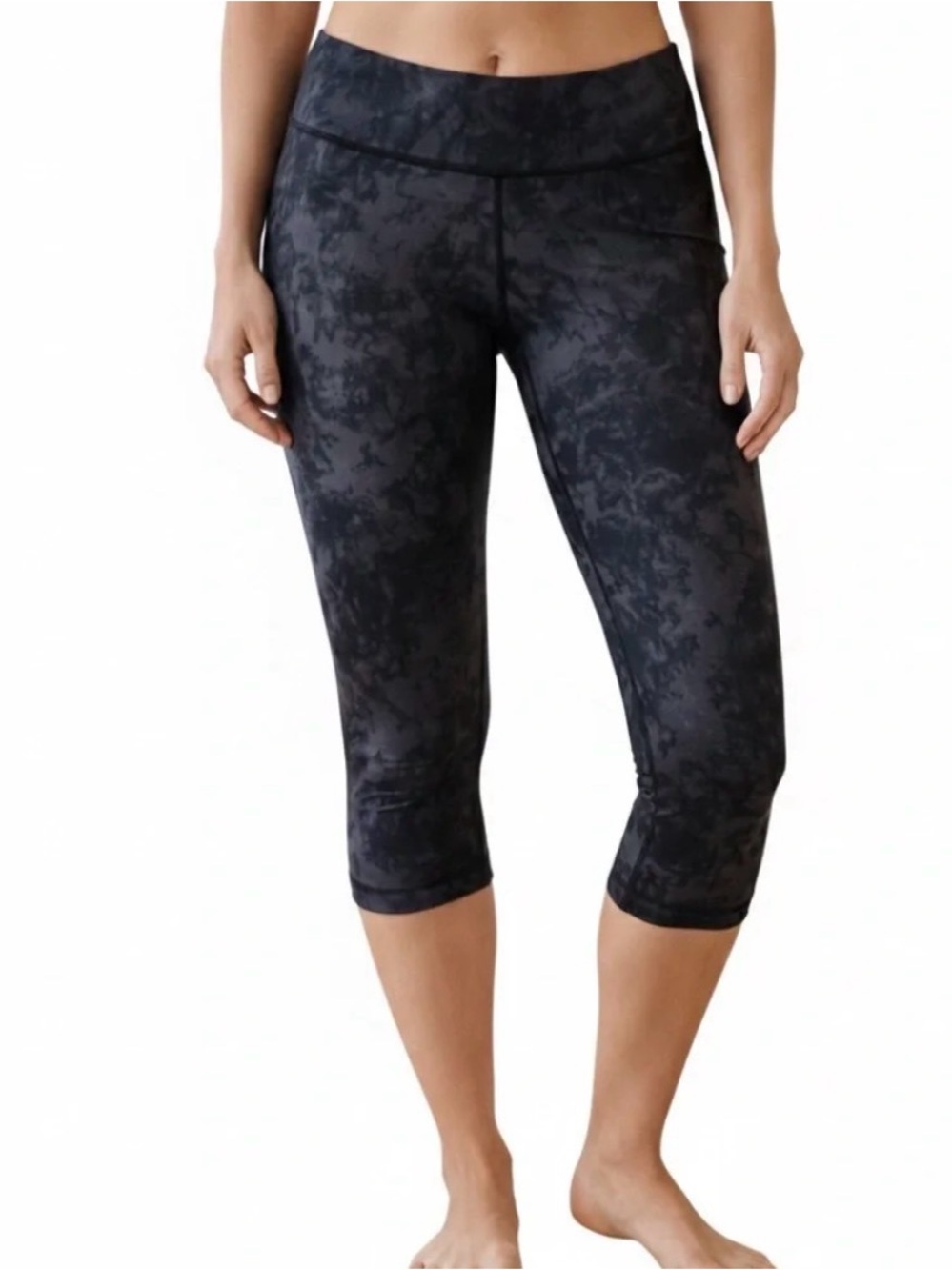 Lululemon Wunder Under Leggings Crop Mid-Rise Washed Marble Titanium Deep Coal 8